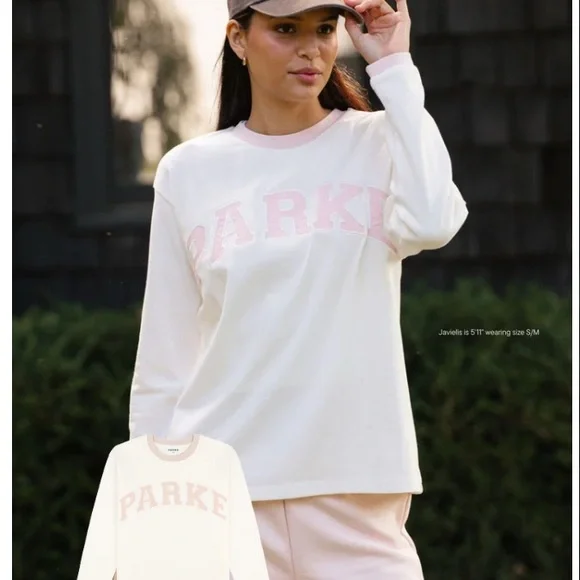 PARKE XXL Hometown Varsity Long Sleeve T Shirt (Rose) - Picture 1 of 7